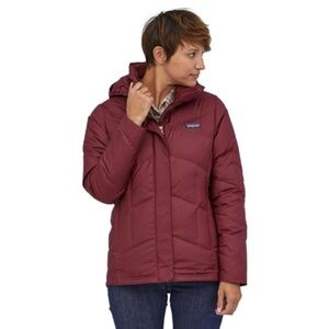 Patagonia Women's Down Burgundy Puffer Jacket with Hood